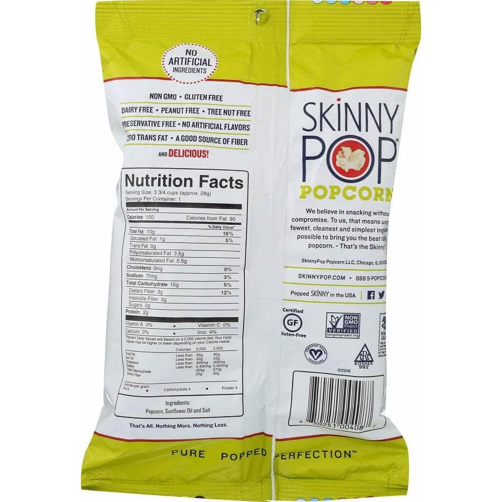 Skinny Pop Skinny Pop Original Popcorn, 1 oz