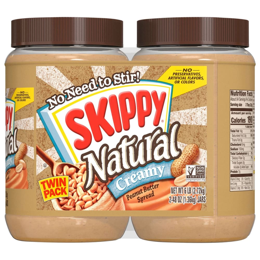 Skippy All Natural Peanut Butter 2 pk./48 oz. - Skippy