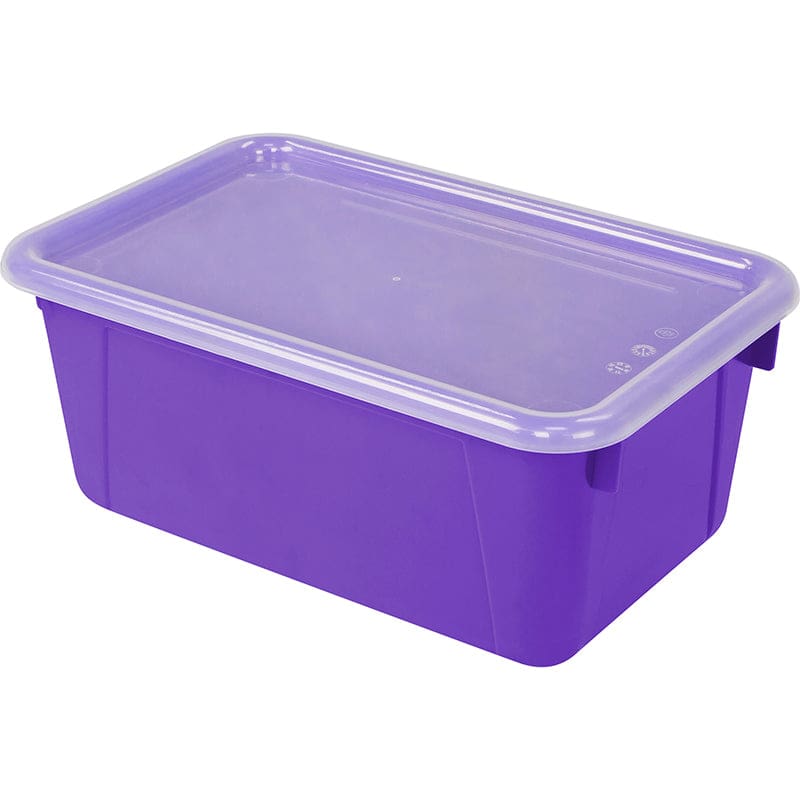 Small Cubby Bin With Cover Purple Classroom (Pack of 2) - Storage Containers - Storex Industries