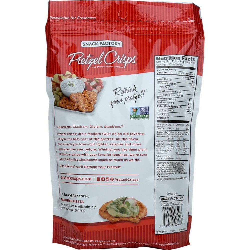 Snack Factory Snack Factory Pretzel Crisps Deli Style Everything, 7.2 oz