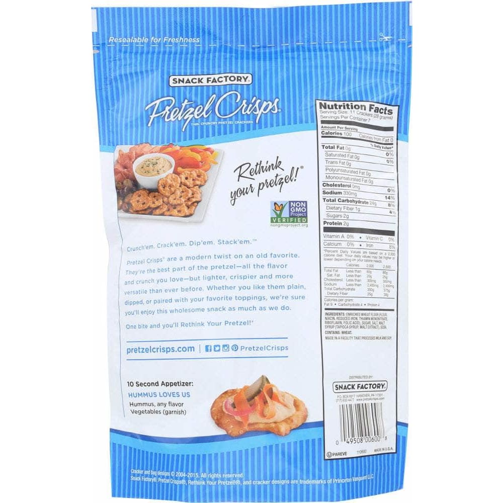 Snack Factory Snack Factory Pretzel Crisps Deli Style Original, 7.2 oz