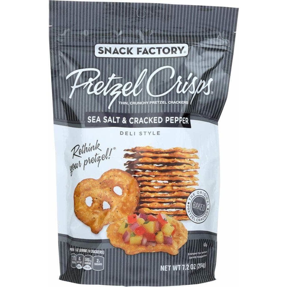 Snack Factory Snack Factory Pretzel Crisps Deli Style Sea Salt & Cracked Pepper, 7.2 oz