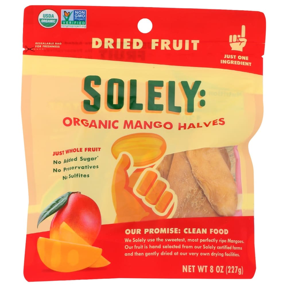 SOLELY: Organic Dried Mango Halves 8 oz - Grocery > Snacks > Fruit Snacks - Solely