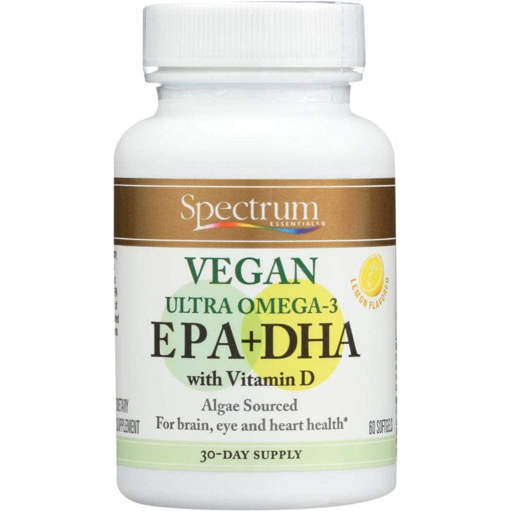 Spectrum Organic Products Spectrum Essential Vegan Ultra Omega-3 Epa + Dha with Vitamin D, 60 Sg