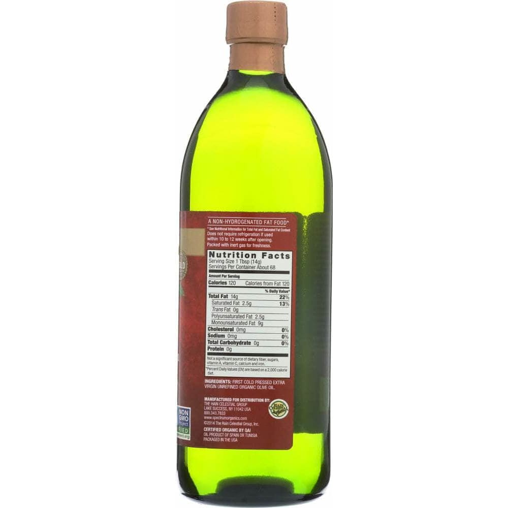 Spectrum Organic Products Spectrum Naturals Organic Extra Virgin Mediterranean Olive Oil, 33.8 oz