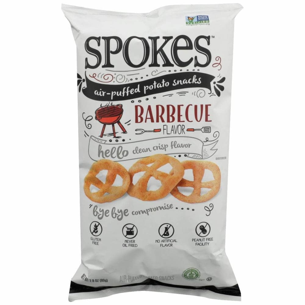 SPOKES Grocery > Snacks > Chips > Puffed Snacks SPOKES: Air Puffed Potato Snacks Barbecue, 2.8 oz