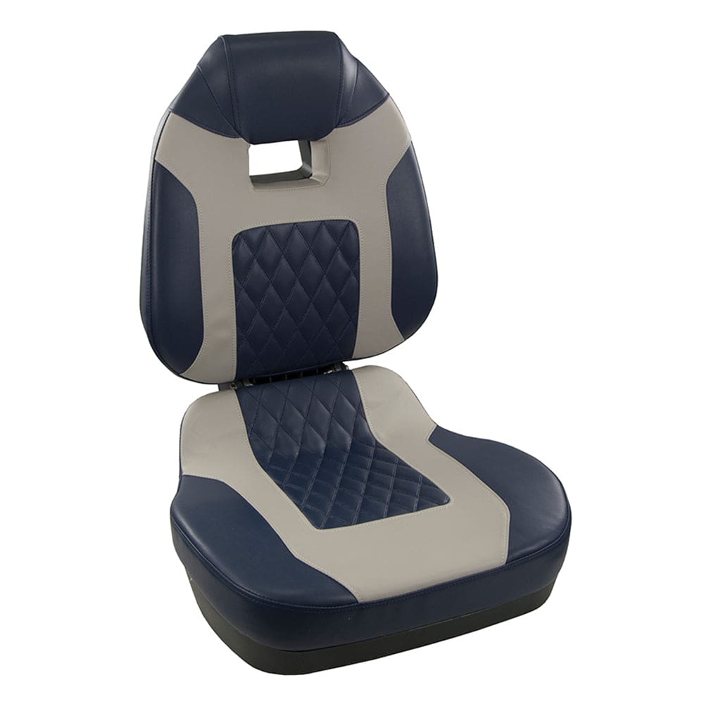 Springfield Fish Pro II High Back Folding Seat - Blue/ Grey - Boat Outfitting | Seating - Springfield Marine