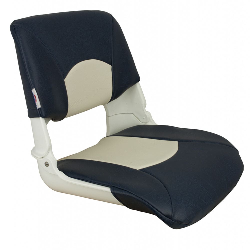 Springfield Skipper Standard Seat Fold Down - White/ Blue - Boat Outfitting | Seating - Springfield Marine