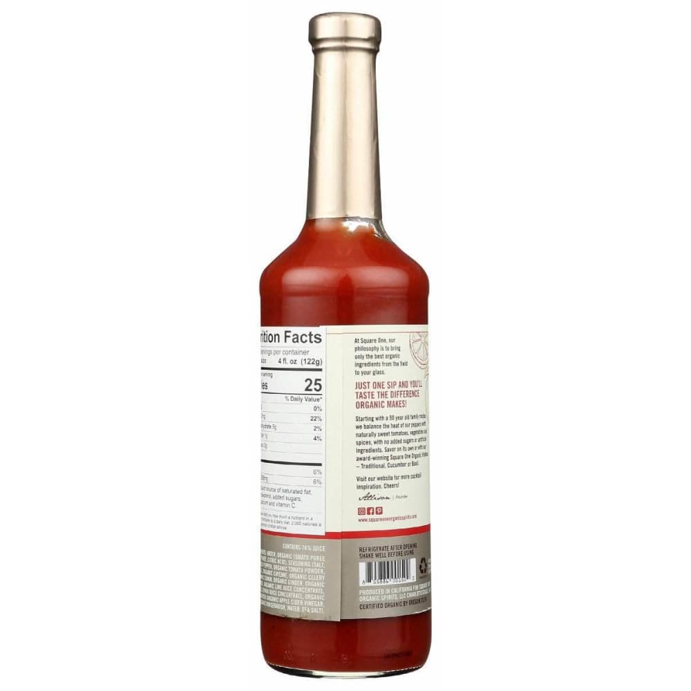 SQUARE ONE ORGANIC SPIRITS Square One Organic Spirits Bloody Mary Mixer, 750 Ml