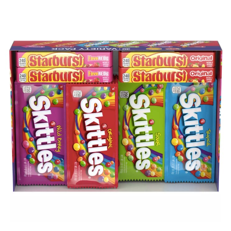 Starburst and Skittles Chewy Candy Variety Box 62.79 oz. 30 ct. - Candy - Skittles