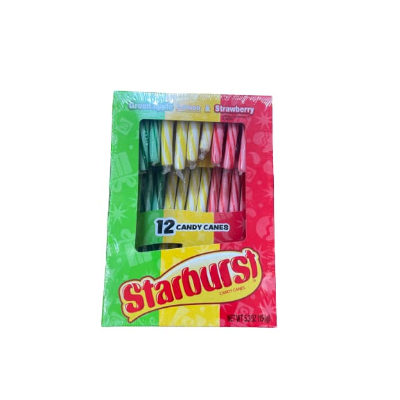 Starburst Assorted Fruit Flavors Candy Canes 5 3 Oz 12 Count Shelhealth