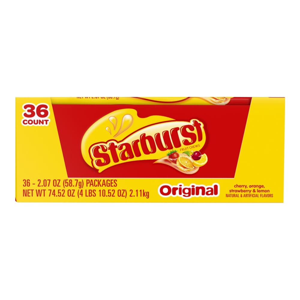 Mars Starburst Original Full Size Fruity Chewy Candy 36 ct./2.07 oz. - Home/Grocery Household & Pet/Buy More Save More/Save on Candy/ - Mars