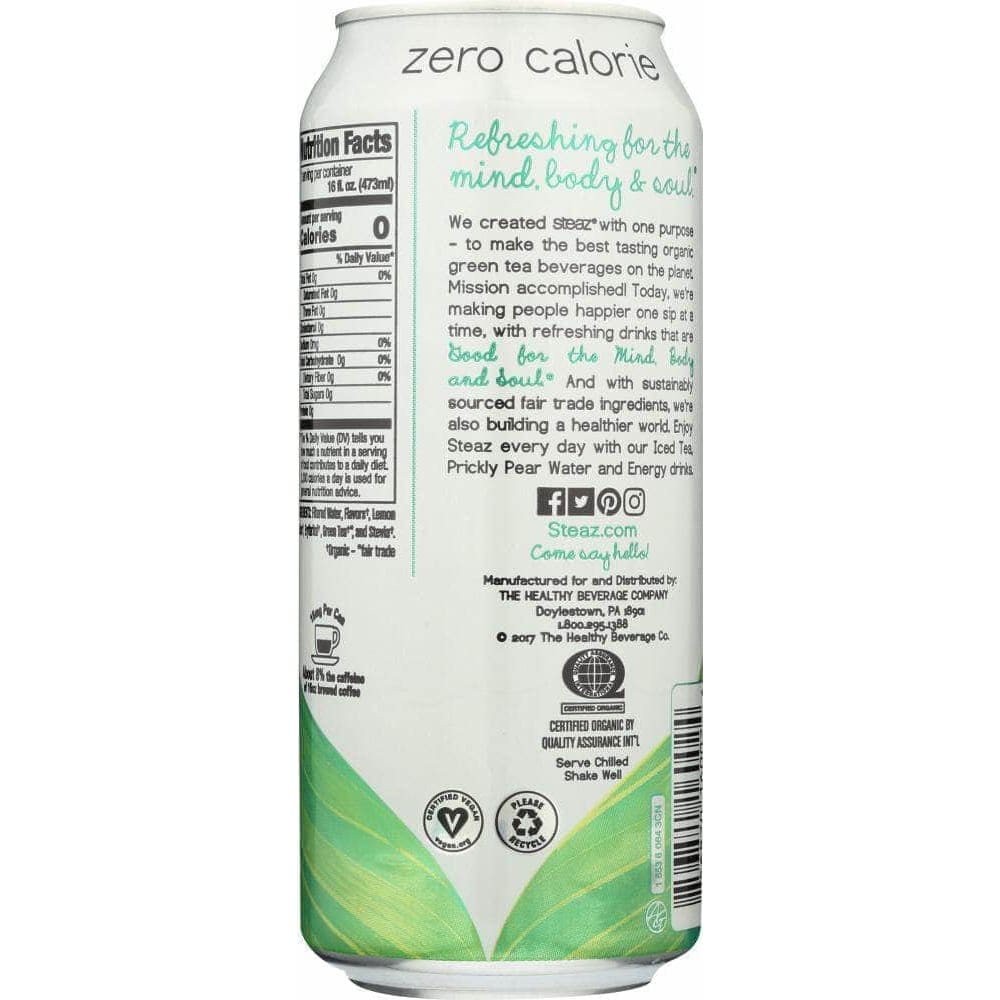 Steaz Steaz Zero Calorie Peach Mango Iced Tea, 16 fo