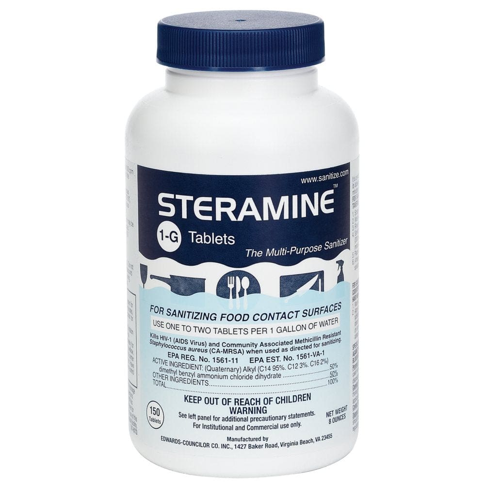 Steramine 1-G Tablets Multi-Purpose Sanitizer (150 tablets) (Pack of 2) - Cleaning Supplies - Steramine