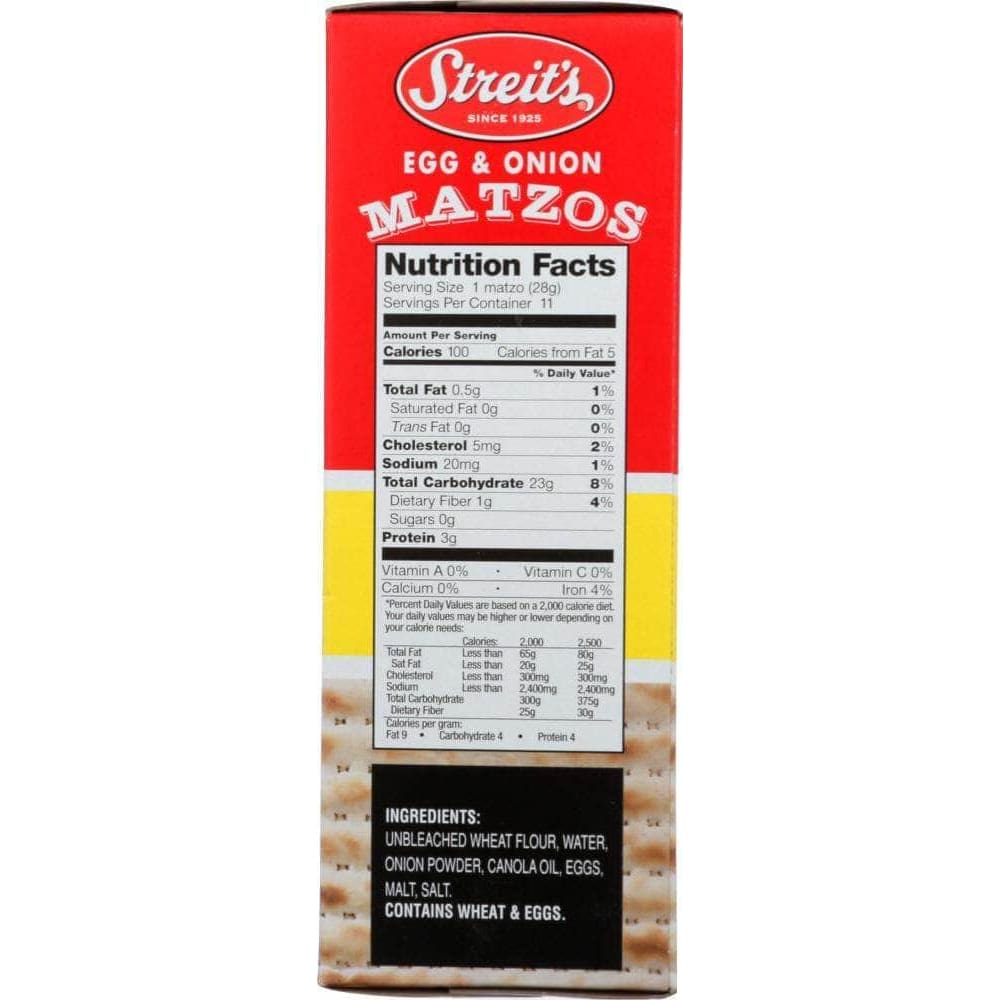 Streits Streits Egg & Onion Matzo, 11 oz