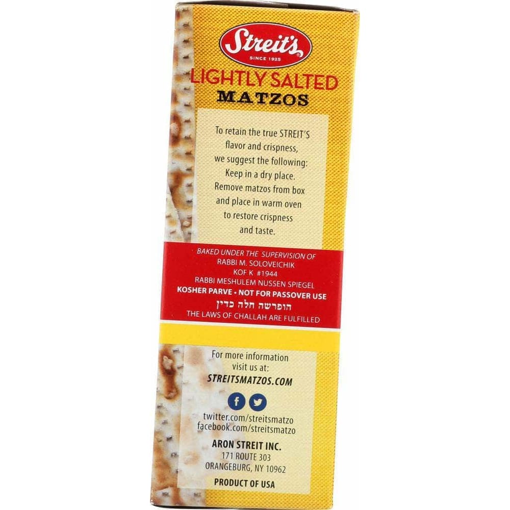 Streits Streits Lightly Salted Matzo, 11 oz