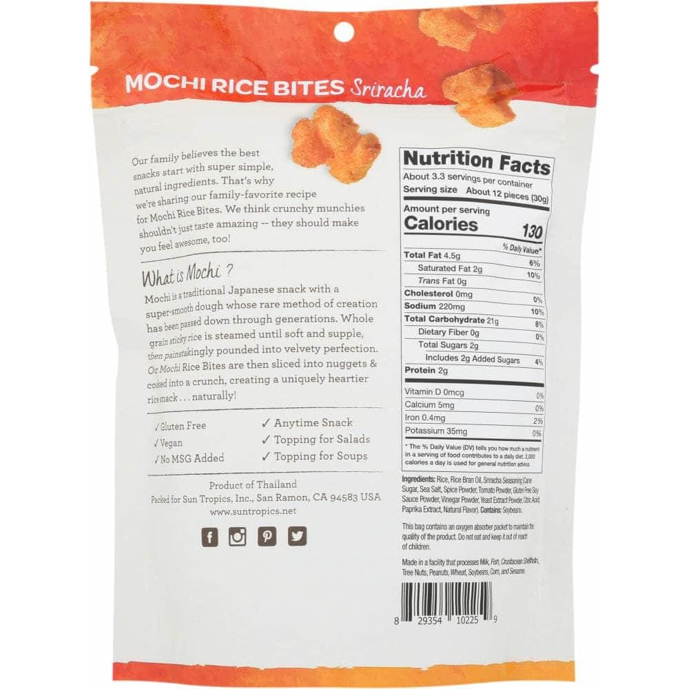 Sun Tropics Sun Tropics Mochi Rice Bites Sriracha, 3.5 oz