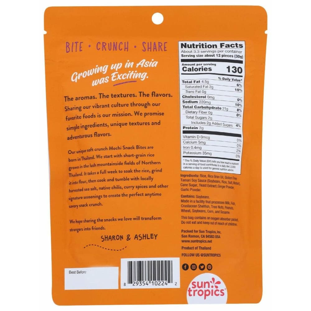 SUN TROPICS Grocery > Snacks SUN TROPICS: Mochi Tamari Teriyake Snack Bites, 3.5 oz