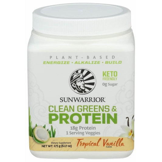 SUNWARRIOR Sunwarrior Clean Greens Protein Tropical Vanilla, 175 Gm