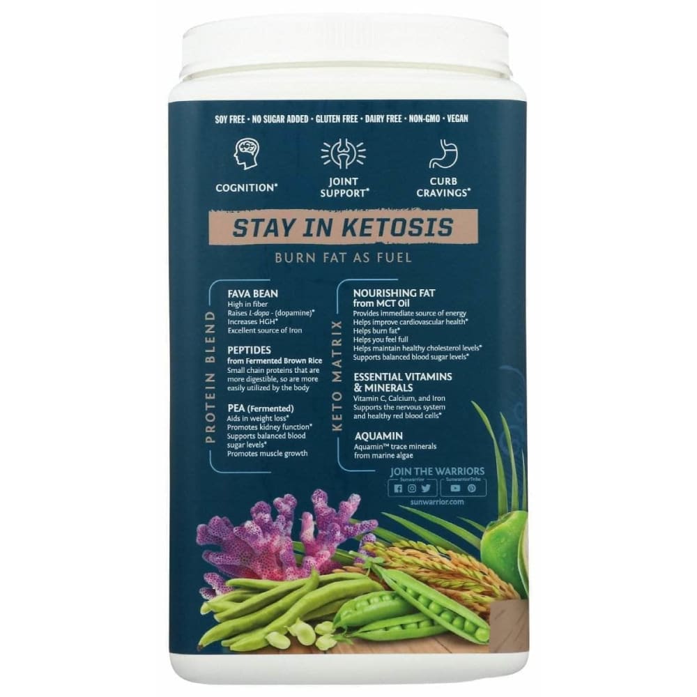 SUNWARRIOR Sunwarrior Clean Keto Protein Peptides Chocolate, 750 Gm