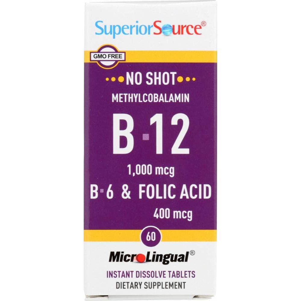 Superior Source Superior Source Methlycobalamin B12 B6 Folic Acid, 60 tb