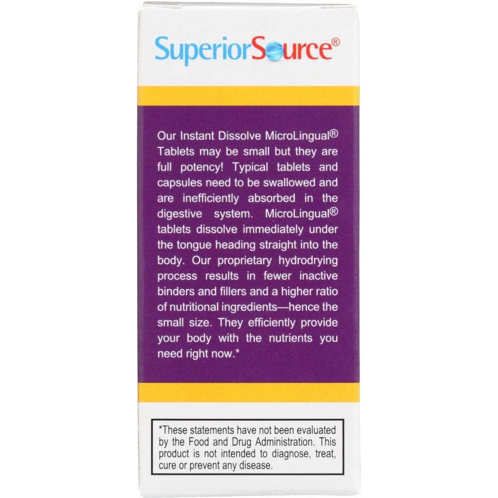 Superior Source Superior Source Methlycobalamin B12 B6 Folic Acid, 60 tb