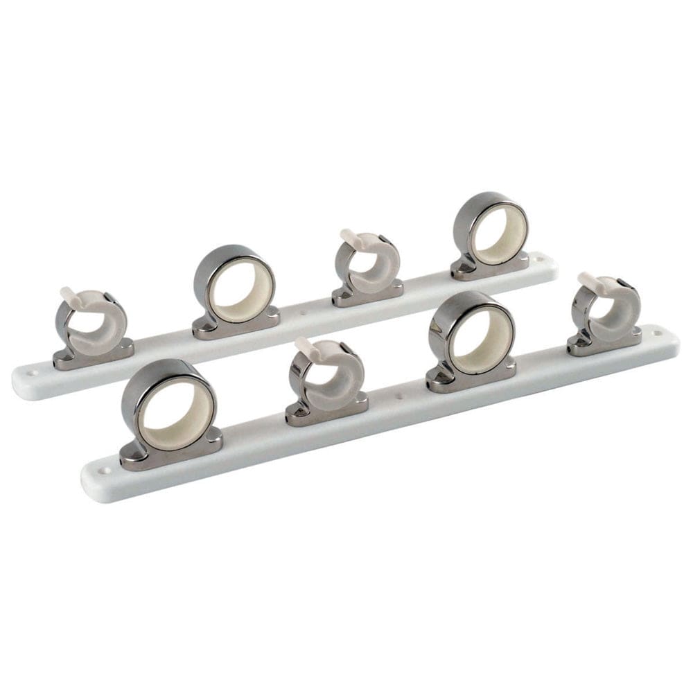 TACO 4-Rod Hanger w/ Poly Rack - Polished Stainless Steel - Hunting & Fishing | Rod & Reel Storage - TACO Marine