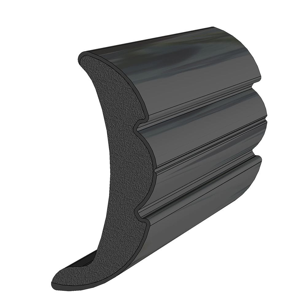 TACO Rigid Vinyl Flex-Core Rub Rail 2 x 7/ 8 - Black 60’ - Marine Hardware | Rub Rail - TACO Marine