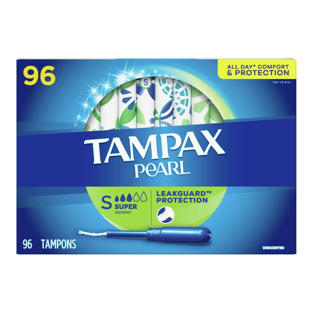 Tampax Pearl Super Unscented Tampons 96 ct. - Tampax