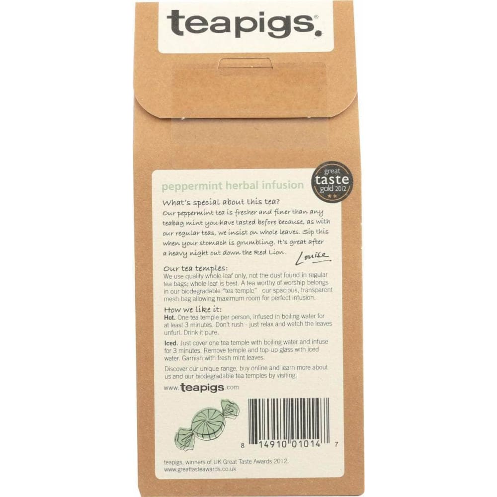 TEAPIGS Grocery > Beverages > Coffee, Tea & Hot Cocoa TEAPIGS: Tea Pepprmnt Leaves, 15 ea