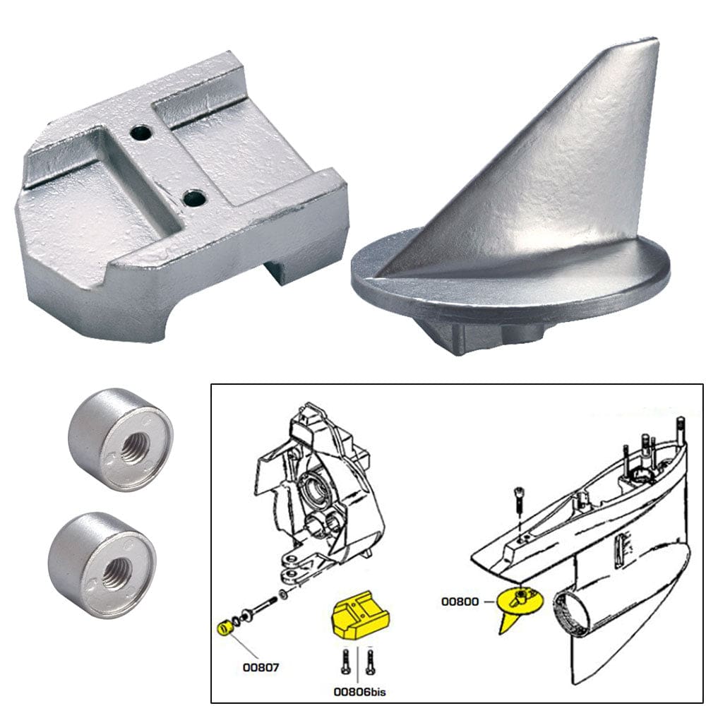 Tecnoseal Anode Kit w/ Hardware - Mercury Alpha 1 Gen 1 - Magnesium - Boat Outfitting | Anodes - Tecnoseal