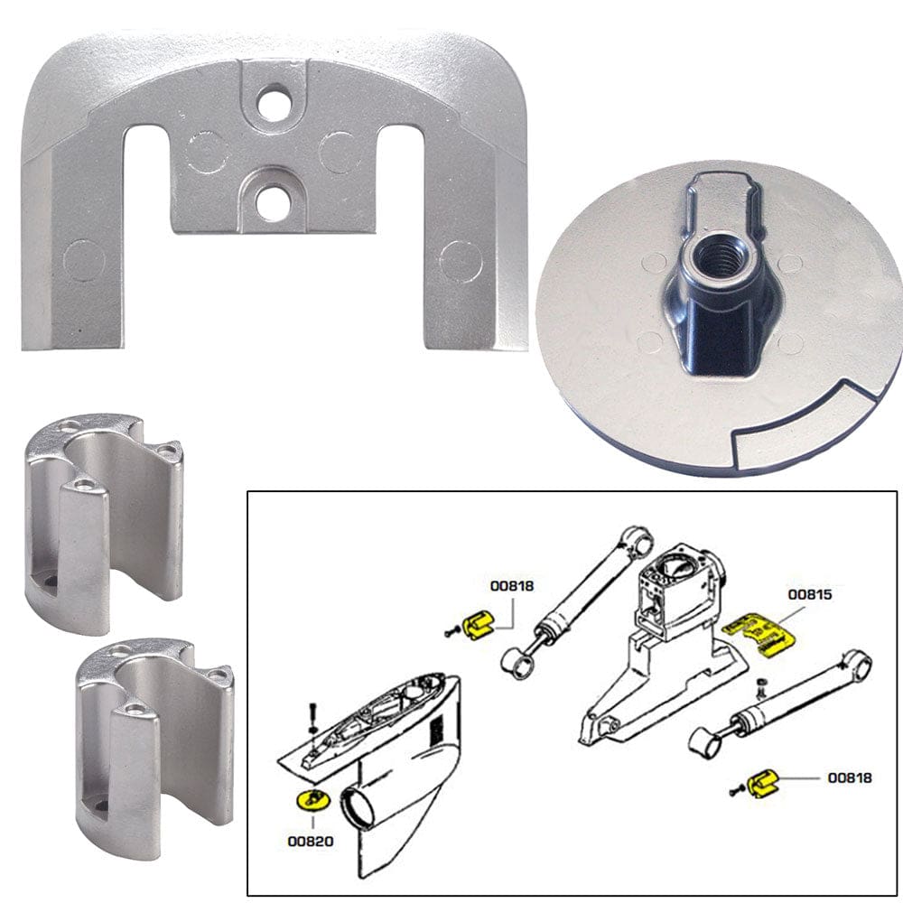 Tecnoseal Anode Kit w/ Hardware - Mercury Bravo 2-3 - Aluminum - Boat Outfitting | Anodes - Tecnoseal