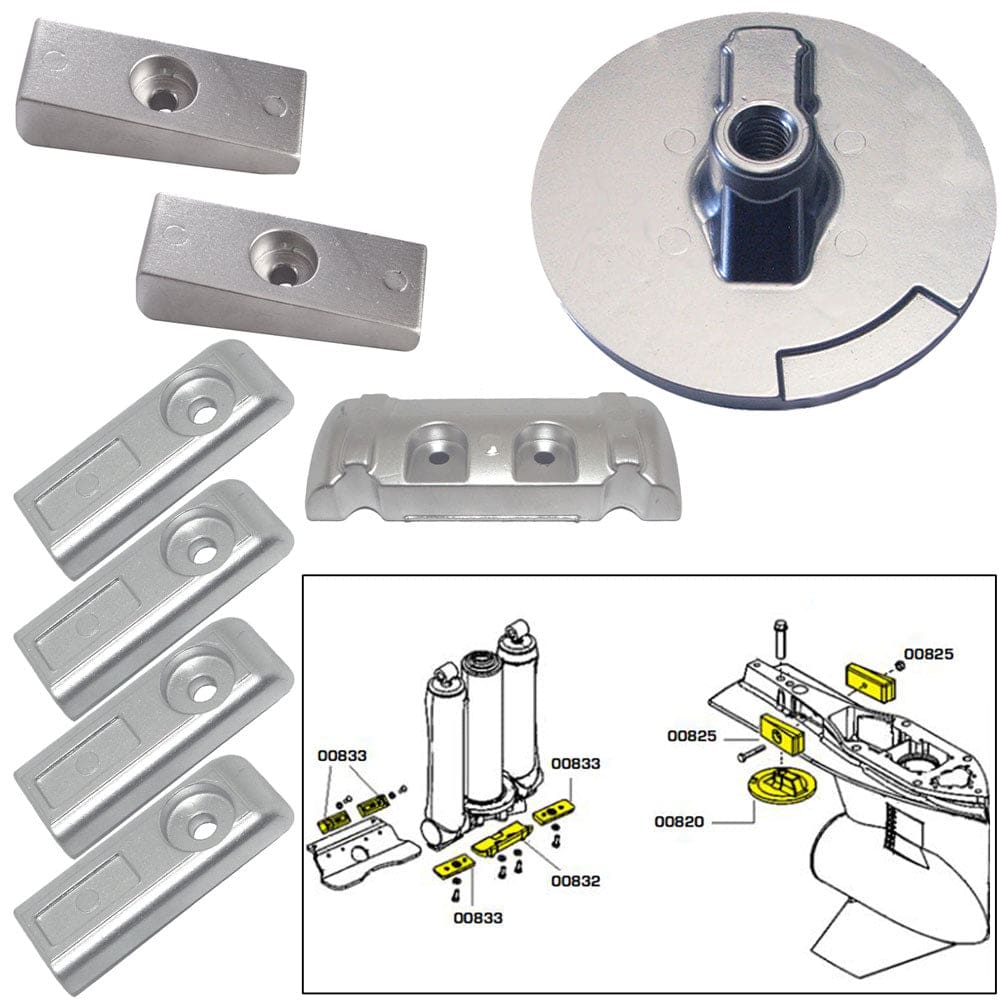 Tecnoseal Anode Kit w/ Hardware - Mercury Verado 6 - Aluminum - Boat Outfitting | Anodes - Tecnoseal