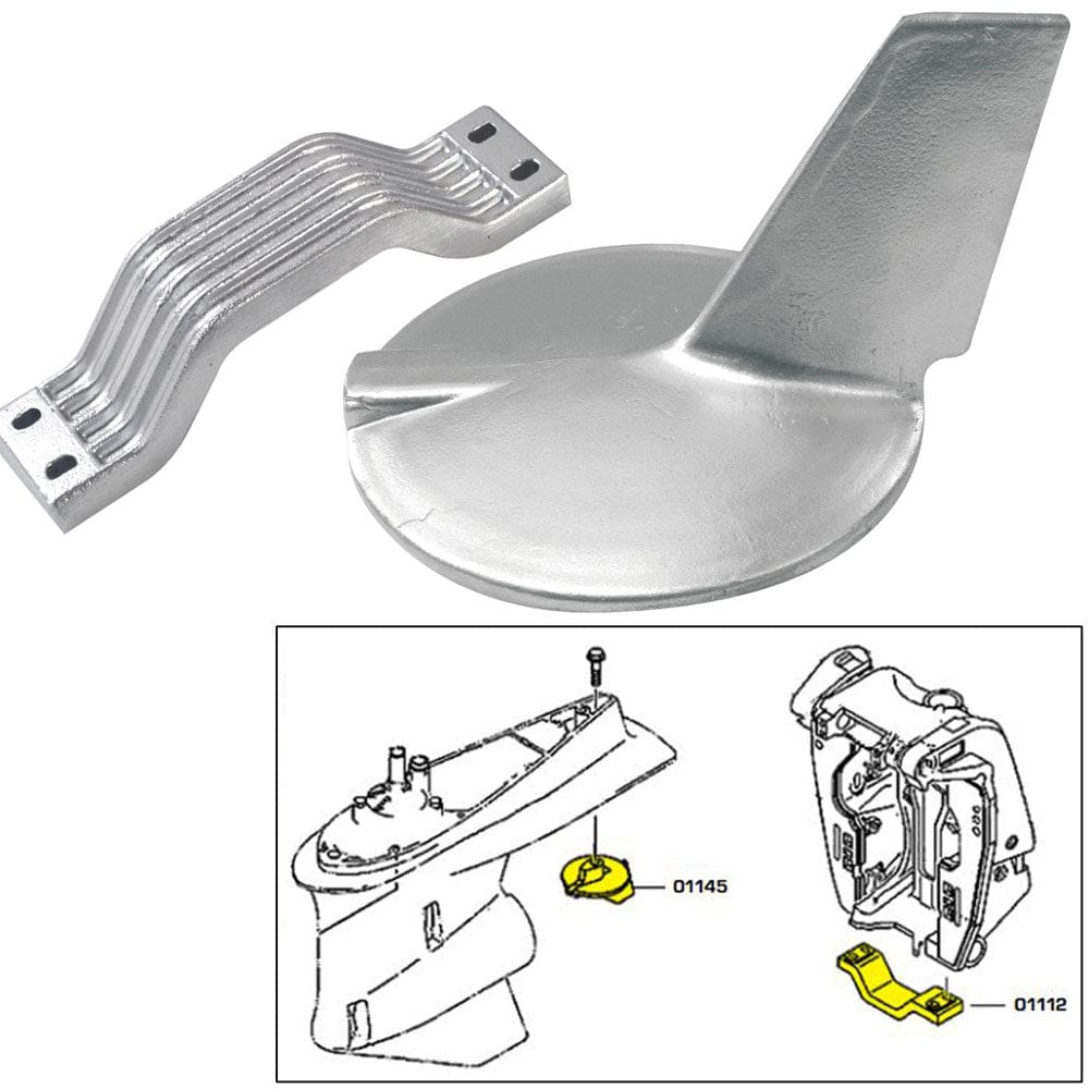 Tecnoseal Anode Kit w/ Hardware - Yamaha 200-300HP Hi-Performance - Zinc - Boat Outfitting | Anodes - Tecnoseal