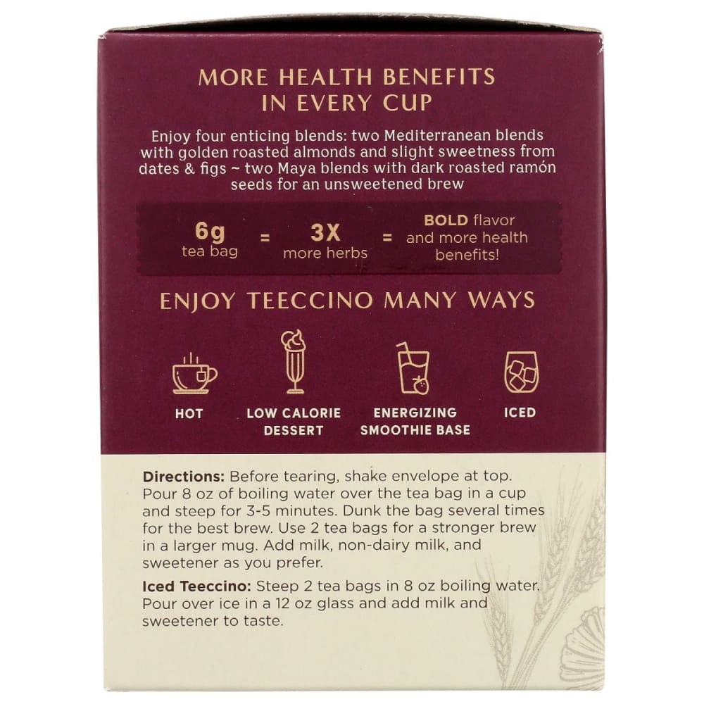 TEECCINO: Roasted Herbal Tea Sampler 12 bg - Grocery > Beverages > Coffee Tea & Hot Cocoa - TEECCINO