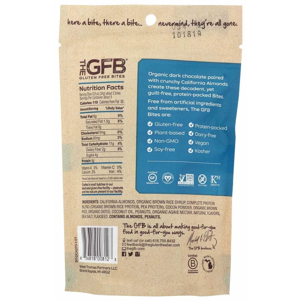 The Gfb The Gfb Dark Chocolate + Almond Bites, 4 oz