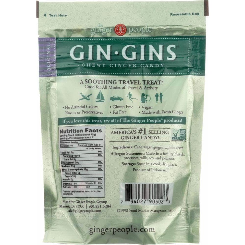 The Ginger People The Ginger People Gin Gins Chewy Ginger Candy Original, 3 oz