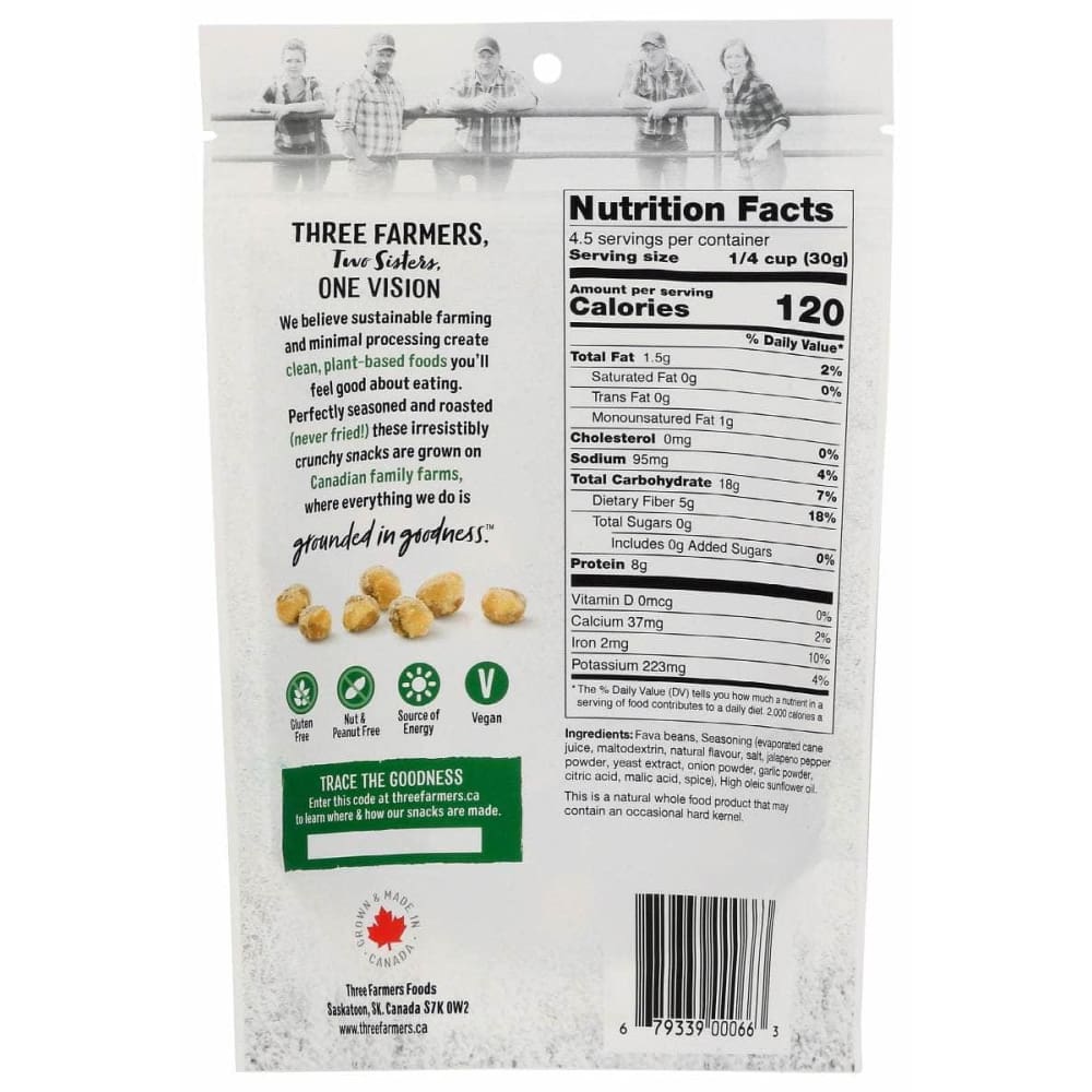 THREE FARMERS Grocery > Snacks > Nuts > Vegetables Dried THREE FARMERS: Bean Rstd Jpno Lime Mix, 5 oz