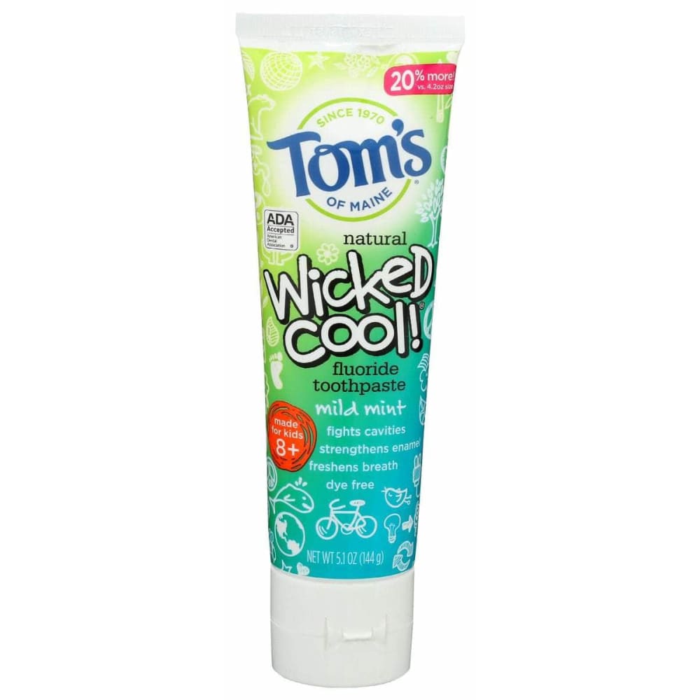 TOMS OF MAINE Wicked Cool Toothpaste, 5.1 oz (Case of 4) | ShelHealth