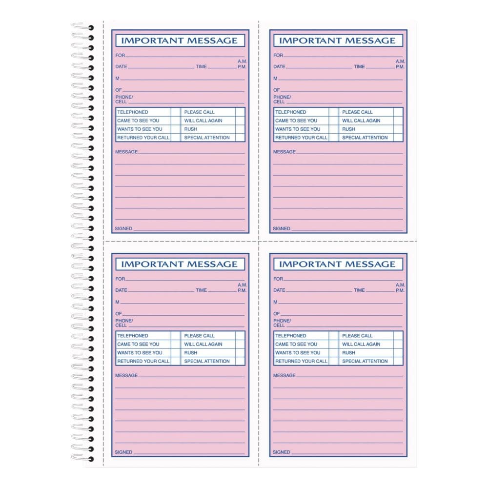 TOPS Telephone Message Book Fax/Mobile Section,Two-Part 400 Forms (Pack of 2) - Writing Pads Notebooks & Envelopes - TOPS