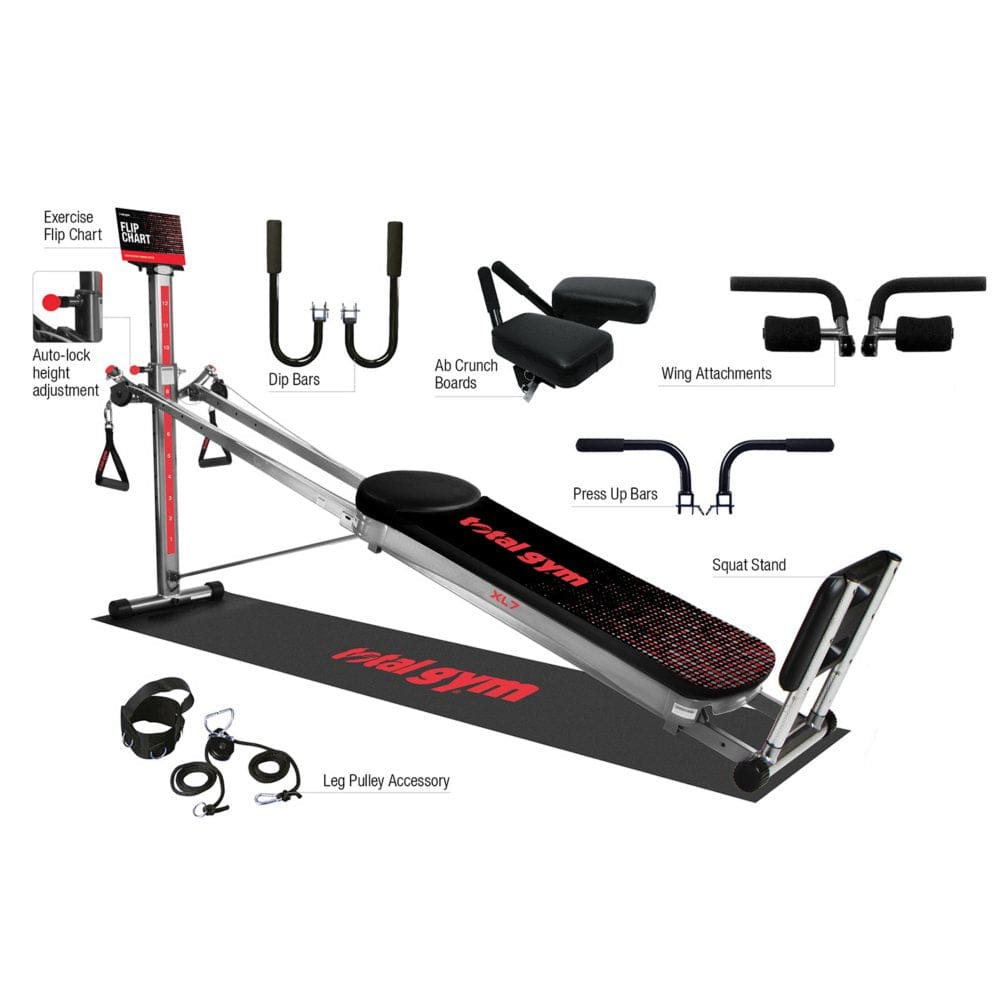 Total Gym XL7 Home Gym with Workout DVDs - Fitness Equipment - Total