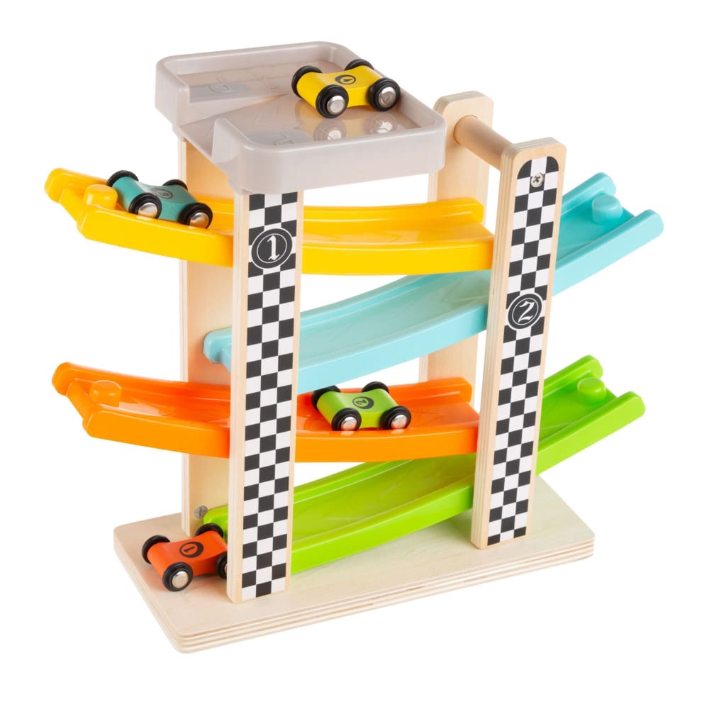 Toy Time Toy Time 4-Pc. Wooden Car Ramp Race Car Set - Home/Toys/Vehicles Trains & RC Toys/Train Sets & Road Race/ - Toy Time