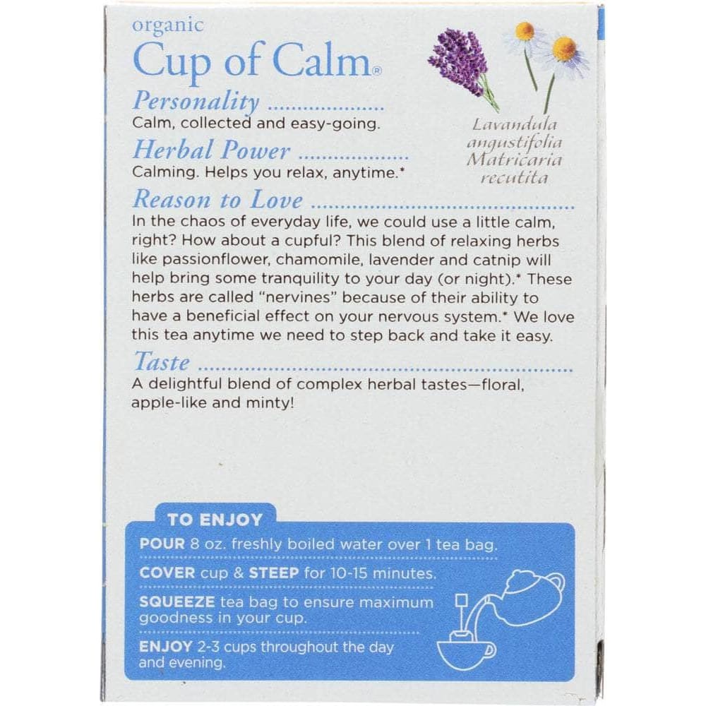 Traditional Medicinals Traditional Medicinals Organic Cup of Calm Caffeine Free Herbal Tea 16 Tea Bags, 0.85 oz