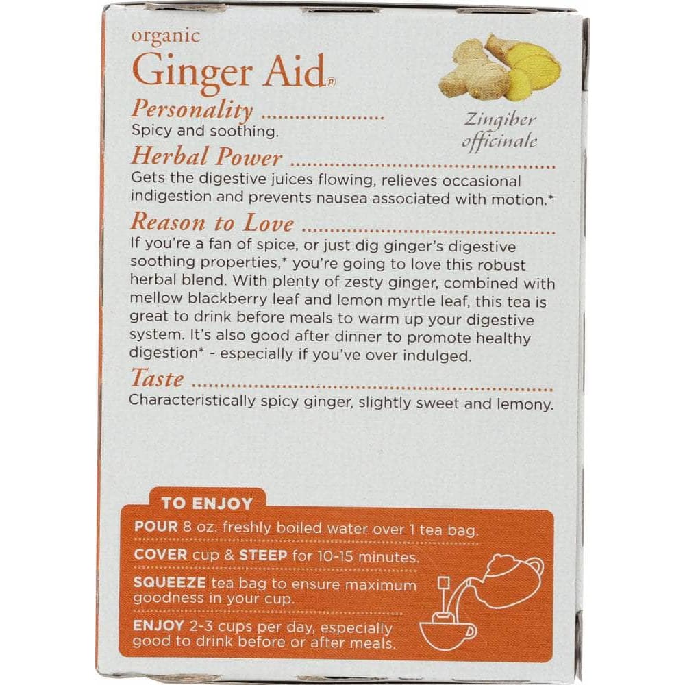 Traditional Medicinals Traditional Medicinals Organic Ginger Aid Herbal Tea 16 Tea Bags, 1.13 oz