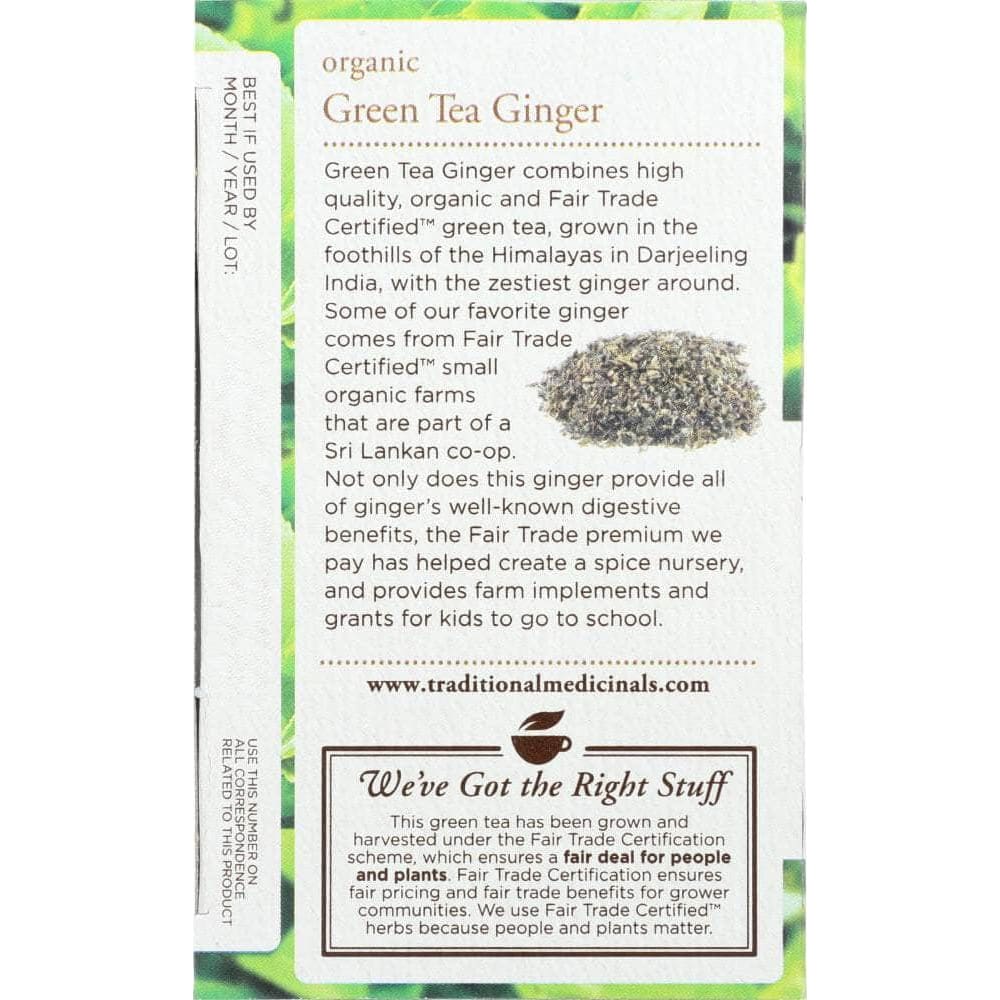 Traditional Medicinals Traditional Medicinals Organic Green Tea Ginger 16 tea bags, 0.85 oz