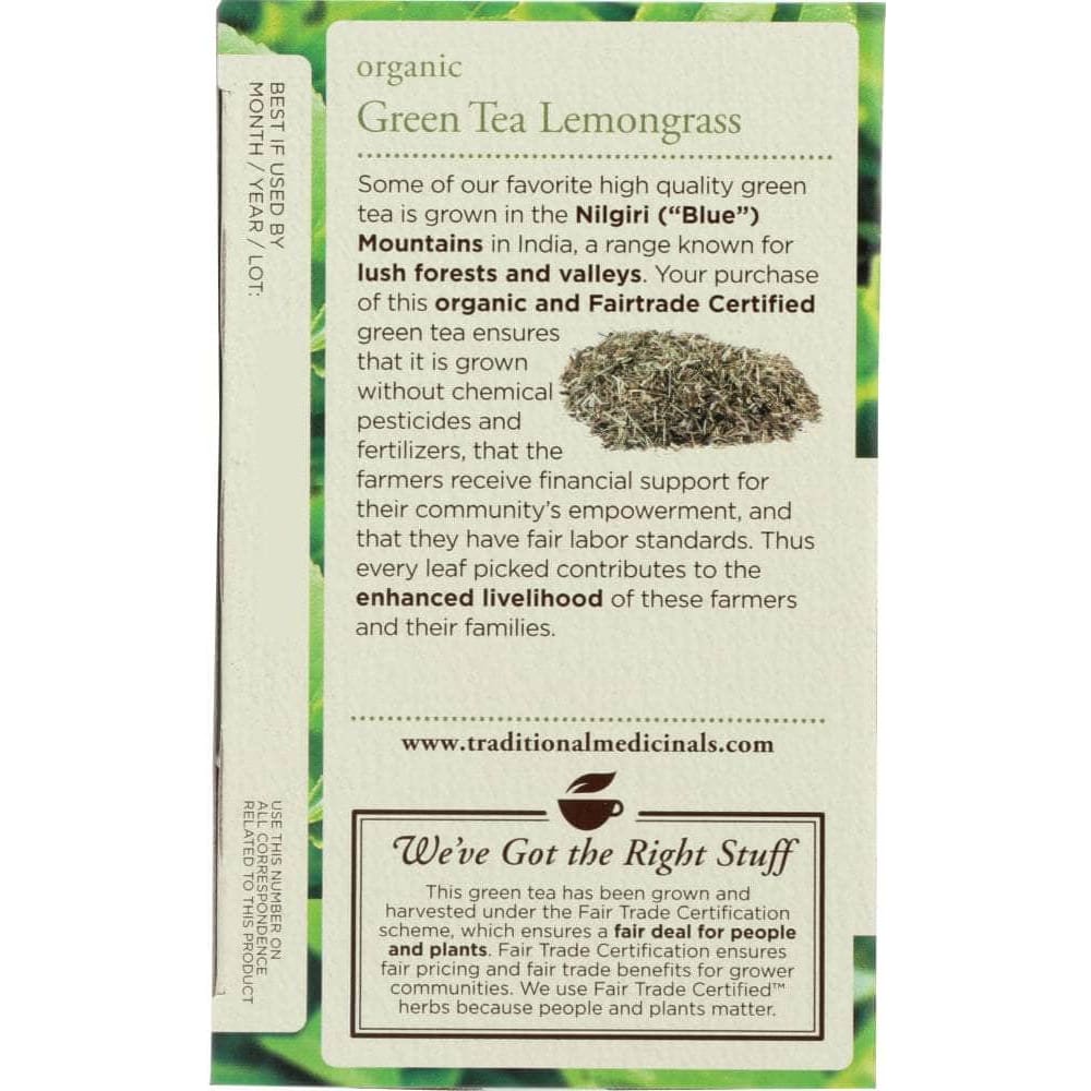 Traditional Medicinals Traditional Medicinals Organic Green Tea Lemongrass 16 Tea Bags, 0.85 oz