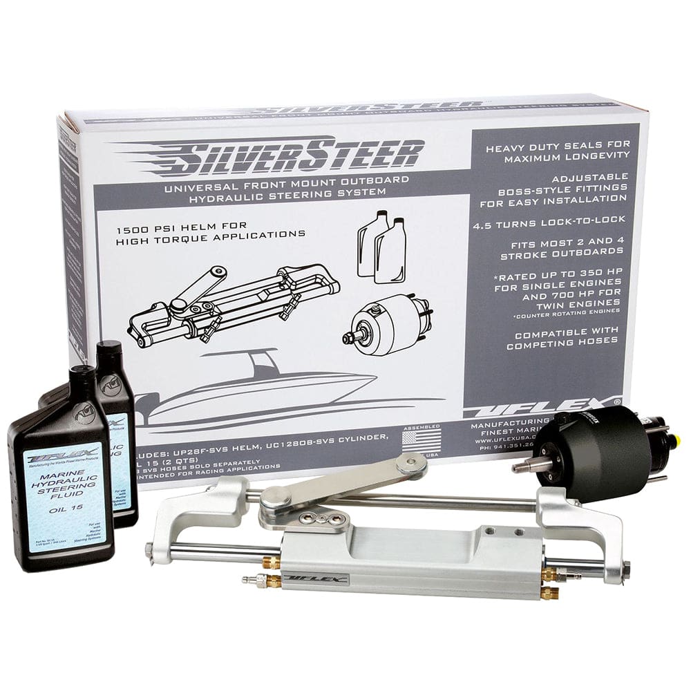 Uflex SilverSteer™ Front Mount Outboard Hydraulic Steering System w/ UC130-SVS-1 Cylinder - Boat Outfitting | Steering Systems - Uflex USA