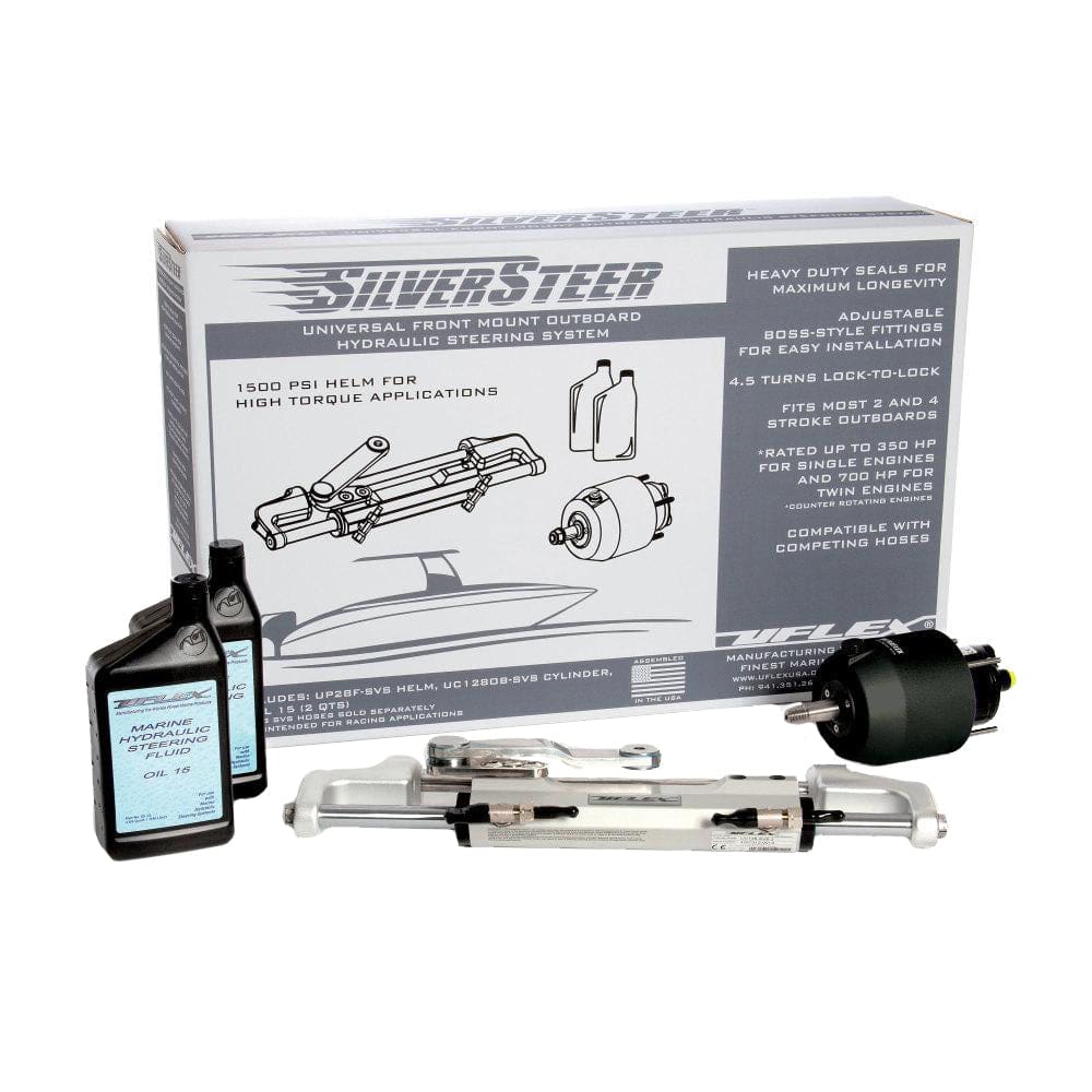 Uflex SilverSteer™ Universal Front Mount Outboard Hydraulic Steering System w/ UC128-SVS-1 Cylinder - Boat Outfitting | Steering Systems -