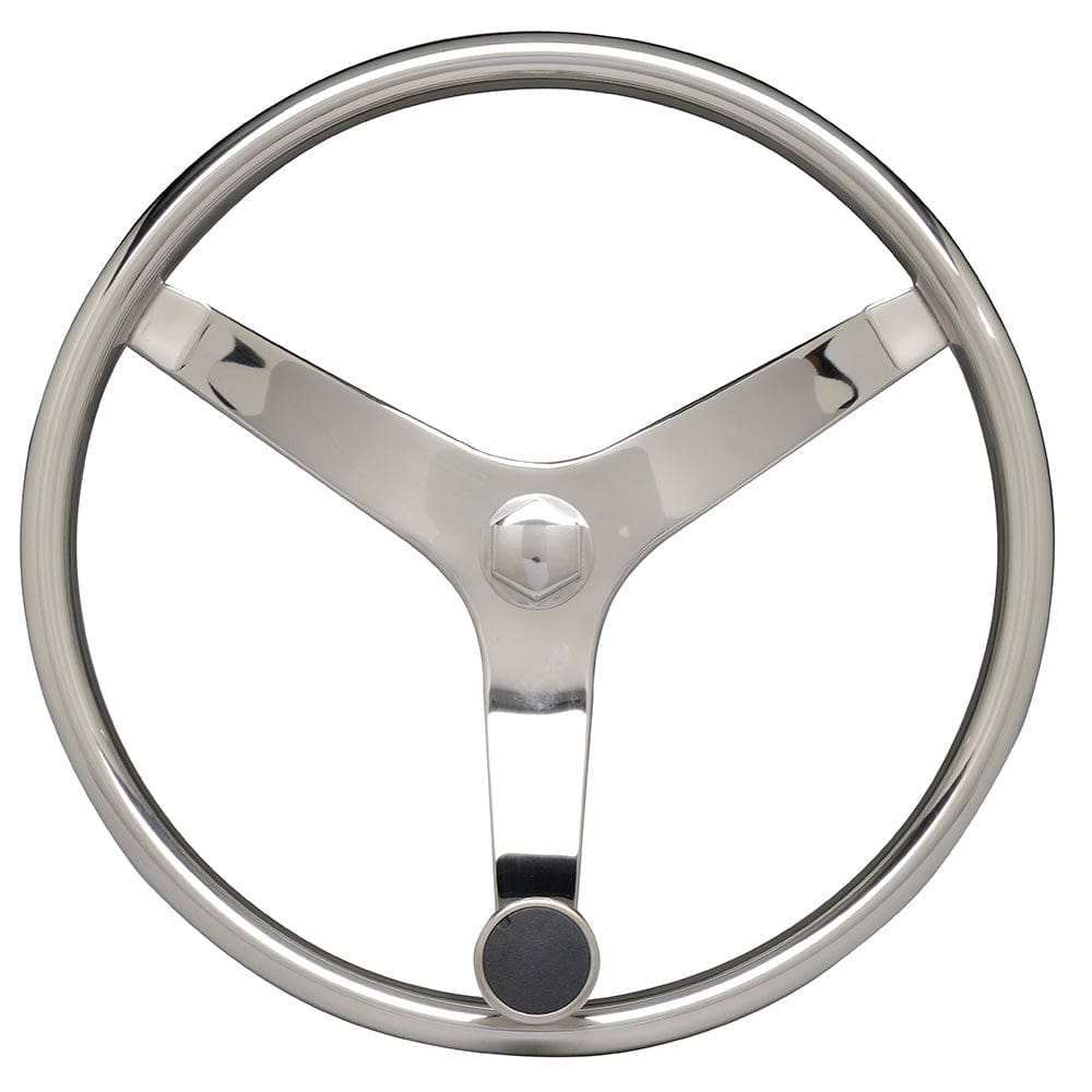 Uflex - V46 - 13.5 Stainless Steel Steering Wheel w/ Speed Knob - Boat Outfitting | Steering Systems - Uflex USA