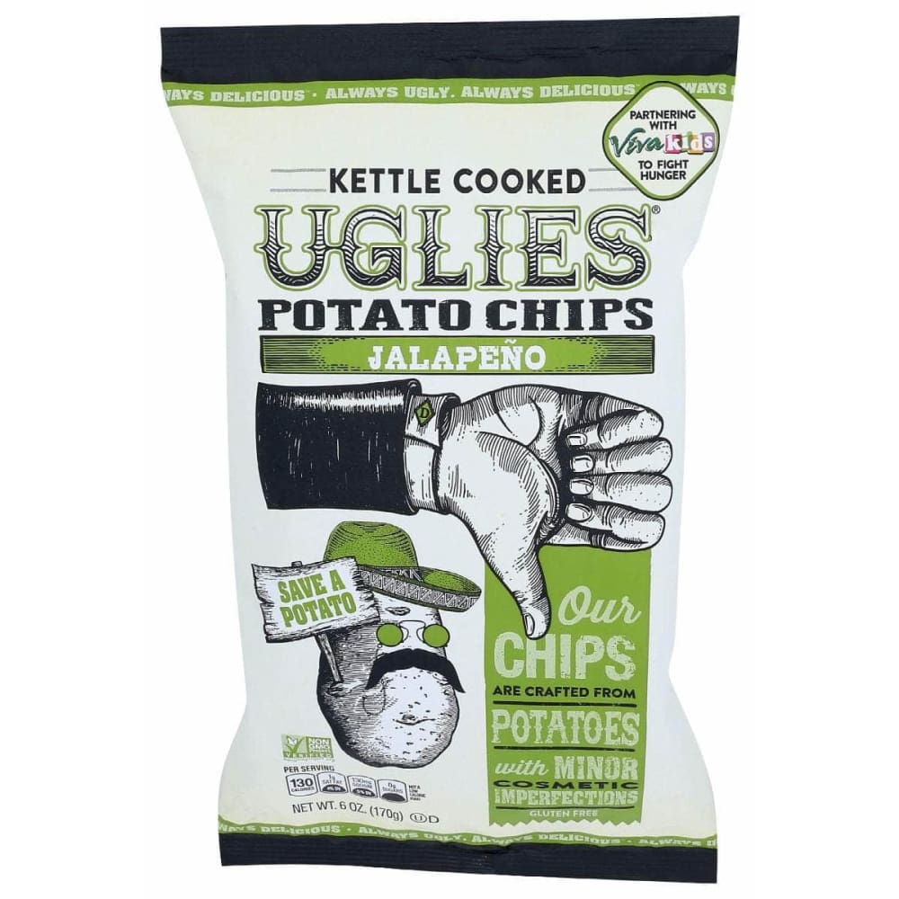 UGLIES Grocery > Snacks > Chips > Potato Chips UGLIES Jalapeno Potato Chips, 6 oz